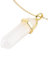 LAVISA Obelisk Halskette Gold - Luxuriöse Edelsteinkette, Anhänger, Halskette, intensive Farben, Rosenquarz, Amethyst, Kette - 55 + 5 cm (Bergkristall)