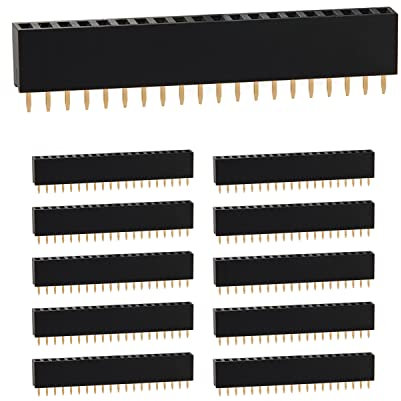 CHANZON Stiftleiste Buchsenleiste Pin Header 20 pin x 10 Stück Weiblichen LeistenStifte Gerade Einreihig Vergoldet 2,54 mm für PCB, Arduino Gpio, Männlichen, Maschine, Steckbrett, Elektronische
