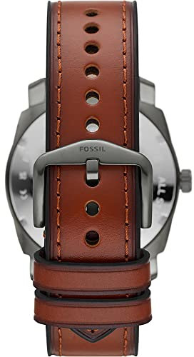 Fossil Watch for Men Machine, Quartz Movement, 42 mm Smoke Stainless Steel Case with a Pro-Planet Leather Strap, FS5900