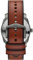 Fossil Orologio Machine da uomo, movimento al quarzo con data a tre lancette e cinturino in pelle o acciaio inossidabile, 42 mm, Grigio