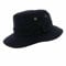 FIDRA Regenhut mit Ösen, gewachst, wasserfest, mit Busch-Fedora-Motiv, mit Ösen, marineblau, 7 1/2