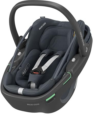 Maxi-Cosi Coral 360 i-Size Babyschale Drehbar, 360 Grad Neugeborenen Autositz, 0–12 Monate, 40–75 cm, Ultraleichtgewicht, G-CELL Seitenaufprallschutz, extra-großen Sonnenverdecks, Essential Graphite