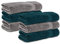 Komfortec 6er Handtücher 50x100 cm Set aus 100% Baumwolle, Frottee, Weich, Anthrazit Grau/Petrol