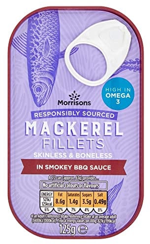 Morrisons Mackerel Fillets in Smokey BBQ Sauce 125g
