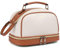 Telena Kulturbeutel für Damen PU Leder Make up Tasche, Reise-Kosmetiktasche Kulturtasche Waschtasche Frauen Kofferorganizer Makeup Bag Beige mit Braun