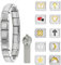 Bzzerumy Italienisches Charm Armband aus Edelstahl, 12 Stück Italian Charm Bracelet Charms Set, Italienische Charms mit Gold- und Silberdetails, Personalisierbares Charm Bracelet