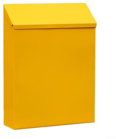 Wandmontierter Briefkasten, abschließbarer Briefkasten mit 2 Schlüsseln, Wandmontage, Briefkasten mit Schlüsseln, rustikale Dekoration für Haus, Garten, Terrasse (gelb)