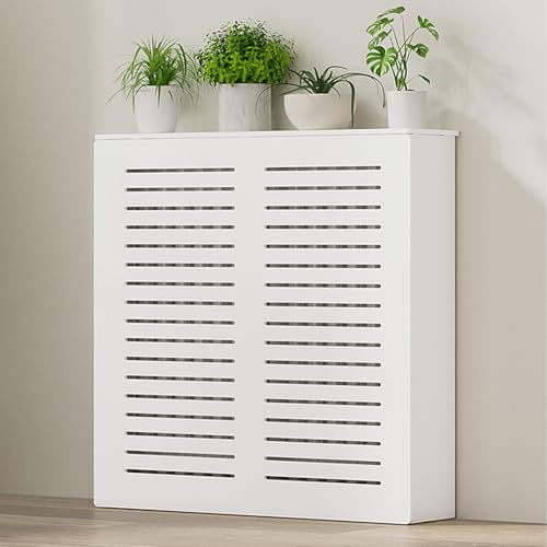 Heizkörperverkleidung Holz Weiß Verkleidung Heizungsrohre Boden Radiator Shelf No Drill Verbirgt Störende Heizkörper Rohre – Ideal Für Küche, Schlafzimmer, Wohnzimmer Und Büro(60x70x15 cm)