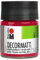 Marabu 14010005032 - Decormatt Acryl Karminrot 032, 50 ml, samtmatte Acrylfarbe auf Wasserbasis, cremig und farbintensiv, speichelfest, wetterfest, zum freien Malen und Schablonieren