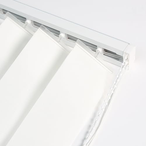 MADECOSTORE Rail pour lamelles Verticales 89mm Ouverture latérale - Blanc - L320cm