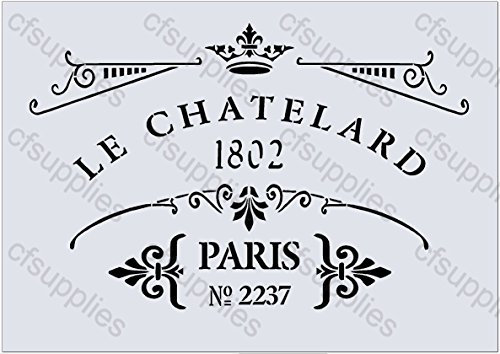 Pochoir Grand format A3, Style shabby chic français, meubles, tissu, verre, réutilisable en Mylar (64)