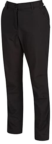 Regatta Women Fenton Water Repellent And Wind Resistant Softshell Short Leg Trousers - Black, Size 18