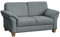 CAVADORE 2-Sitzer Byrum / Große 2er-Couch im Landhausstil mit Federkern / Passend zur edlen Sofagarnitur Byrum / 156 x 87 x 88 / Flachgewebe: Hellgrau