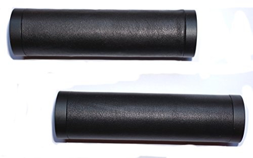 CBK-MS Fahrradgriffe schwarz Lang/lang echt Leder mit Schraubbefestigung Lenkergriffe für Fahrrad c