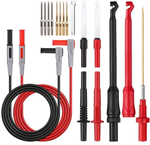 Neoteck Test Lead 12 PZ Multimetere Puntali Kit Puntali da Test Kit Test Lead da Ricambio con Estensione Testa Sonda Mini Alligatore Clip a Coccodrillo e Spine a Banana Punte Intercambiabili