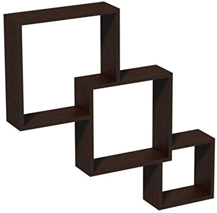 Velano - Modulfächer Wandregal Komplettset, Schweberegal, Hängeregal, Regalsysteme - 1 Stück, 32/28/20 cm, Wenge - Regale für Küche, Badezimmer, Wohnzimmer, Schlafzimmer - FIS