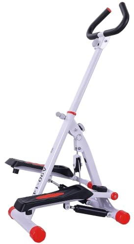 HOMCOM Stepper w Handle Hand Grip Workout Fitness Machine Home Gym | For Fitness Aerobic Exercise, Fitness Equipment