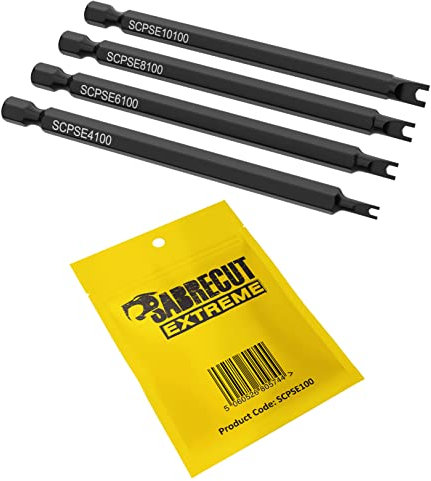 4 x SabreCut SCPSE100 Spanner Snake Eye Pigs Nez Security Embouts de tournevis Tailles : 4 6 8 10 x 100 mm (longueur)