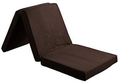 Visco Therapy Folding Futon Mattress Single 190x63x8 cm – Chocolate Brown Z Bed Guest Mattress with Washable Polyester Cover – Portable Foam Futon for Kids’ Sleepovers, Camping & Guest Rooms