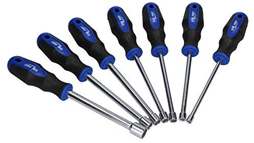 7pc Extra Long Metric Hex Nut Drivers Spinners Sockets 5mm - 13mm Soft Grip