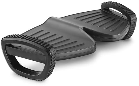 Ergolutions® Aktiv Fußstütze - Höhenverstellbar, Wippfunktion, Massage-Oberfläche, für dynamisches Stehen & Sitzen, Rutschfest, Schwarz, Ideal für Büro & Home-Office