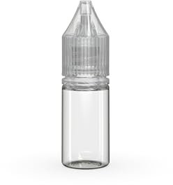 Chubby Gorilla V3 10ml PET Plastic Unicorn Bottles for Liquids, Oils and E-Liquid - Empty Dropper Bottles - 20x 10ml (Clear Bottle, Clear Cap)