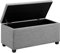 Amazon Basics Bank für den Eingangsbereich, rechteckig, gepolstert, mit Stauraum, Schlafzimmer, Flur, Polsterhocker, Leinenoptik, Hellgrau, 42 x 91 x 43 cm