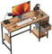 Cubiker Computer Home Office Desk with Drawers, 120x50 cm Small Desk Study Writing Table, Modern Simple PC Desk, Brown