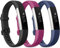 Wanme Ersatz-Armband für Fitbit Alta HR und Fitbit Alta (kein Tracker), 04 Schwarz/Marineblau/Violett, L