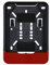 1x Kennzeichenhalter für Versicherungskennzeichen 135 x 110 mm (für Mofa - Roller - S-Pedelec - E-Bike - Moped - L-Krad - Leichkraftrad) Mit Dunkel Rot Leiste
