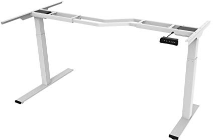 FLEXISPOT E1L Winkelschreibtisch Eckschreibtisch elektrisch höhenverstellbar Bürotisch Memory-Funktion und Softstart/-stopp (Weiß 32mm/s) (2 Fach, Weiß)