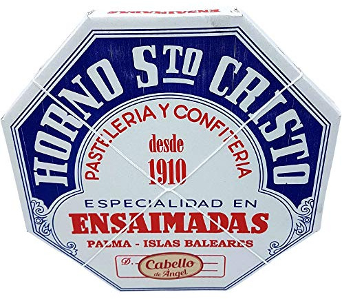 Ensaimada de Cabello de Ángel - Rica Ensaimada de Palma Islas Baleares Horno Sto Cristo - Ensaimada Artesana (1 Ensaimada Cabello de Ángel)