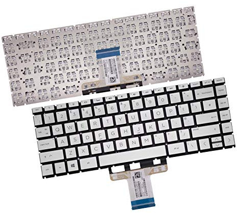 Wikiparts* New UK Layout Backlit Silver Keyboard Replacement For HP Pavilion 14-CE Series Models: 14-CE0000NC, 14-CE0000NE, 14-CE0000NF, 14-CE0000NH, 14-CE0000NIA Laptop Keyboard - UK Dispatch