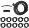 Bojim Einbaustrahler GU10 Set, 10 Stück Rund Einbaurahmen 230V, LED Einbaustrahler Rahmen Schwarz, 30° GU10 Schwenkbar Einbauleuchten Rahmen, GU10 Fassung für Led, Halogen Leuchtmittel, Einbauspots