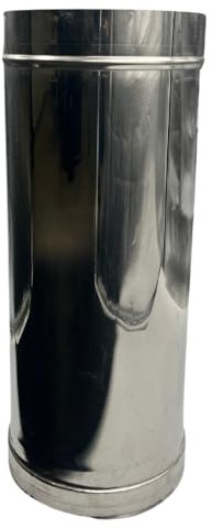 EINSIDE Tubo doppia parete in acciaio inox AISI 316 lunghezza 250 mm, Canna fumaria con isolamento in lana di roccia, ø 200-250 mm