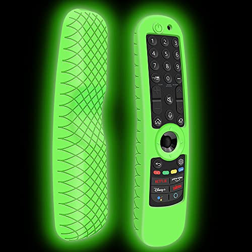 Silikon Hülle Schutzhülle für LG AN-MR21GA MR21GC MR22GA MR23GA MR24GA Magic Remote Fernbedienung mit NFC Cover Case Anti-Rutsch Silikonhülle für LG Smart TV Original Voice Remote Control (Glow Green)