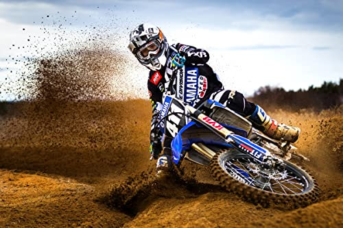 VLIES Fototapete-MOTOCROSS-(PF6728)-250x186 cm-Motorrad MC Zweirad Sport Vintage Retro Dekor XXL Wandbild Wandtattoo Poster Moderne Tapete