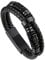 Bandmax Herren Schwarzes Lederarmband Mikrofaser-Leder Flechtarmband mit Kompass und keltischem Schmuckzubehör Lederarmband mit Magnet Verschluss Geflochtenes Armband zum Geburtstag/Vatertag
