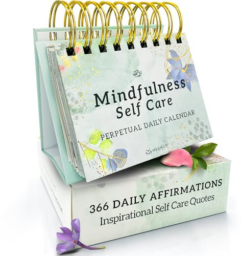 MESMOS 366 Daily Self Care Quotes Mindfulness Perpetual Calendar, Cute Office Desk Decor Women, Desk Decorations Accessories for Women Office, Motivational & Inspirational Teacher Appreciation Gifts