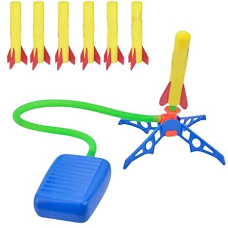 Smart Kraft Rocket Launcher for Kids - 6 Foam Rocket Flying Toys for 3-5 Year Old Boys - Interactive Outdoor & Pool Toys