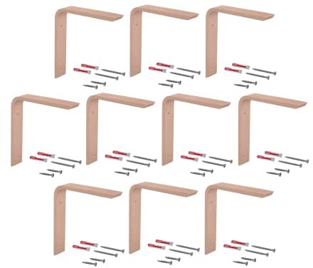 Gedotec Holzkonsole Wand-Winkel | 10 Stück - Regalwinkel aus Buche | 200 x 150 mm | COUNTRY | Regal-Halter aus massivem Naturholz | Träger in L-Form | Konsolen geeignet für Bücherregale