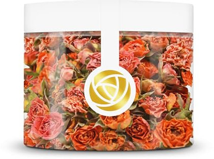 Rosie Rose essbare orangene Rosenblüten Orange Sunrise, 20g Getrocknete Blumen für Hochzeitstorten, Backen & Kochen, natürliche Rosenblüten als Deko für Kuchen und Speisen