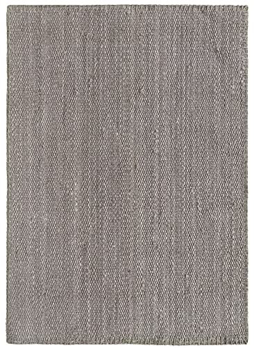 HAMID - Tappeto in Juta Granada 100% Fibra di Iuta Naturale Grigio, Tappeto Morbido e ad Alta Resistenza, Tessuto a Mano, Soggiorno, Camera da Letto, Tappeto Corridoio, Naturale Grigio (170x120cm)