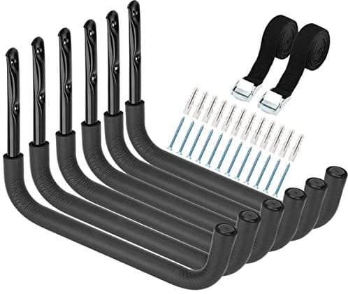 Heavdace Kajak-Aufbewahrungsregale, 39,4 cm, robuste Garagenaufbewahrung, SUP-Haken, Wandhalterung, Surfbrett-Aufhänger (39,4 cm), 6 Stück