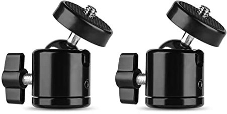 WENRENMK 2 Pcs Testa a Sfera, Mini Testa a Sfera per Treppiede a 360 Gradi, con Piastra di Rilascio Filettata da 1/4 per Treppiedi, Monopiedi, DSLR, Videocamere