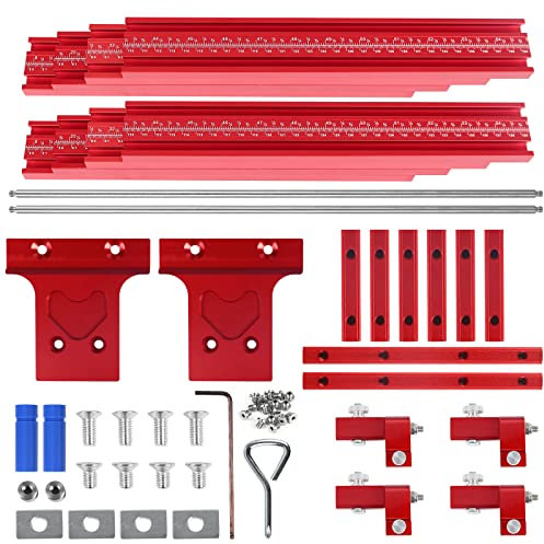 Parallel Rail Guide System (Updated Version), Woodworking Track Saw Guide Rail Joining Set Aluminium Alloy Circular Saw Track Set Fixed Guide Rail Bracket Universal T-Track Auxiliary Tool