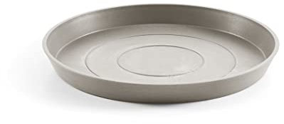 ECOPOTS Sottovaso per vaso di fiori Amsterdam marrone grigio – Diametro Ø 60 cm rotondo grande – Piattino per vaso in plastica riciclata – Sottopentola moderno per interni ed esterni