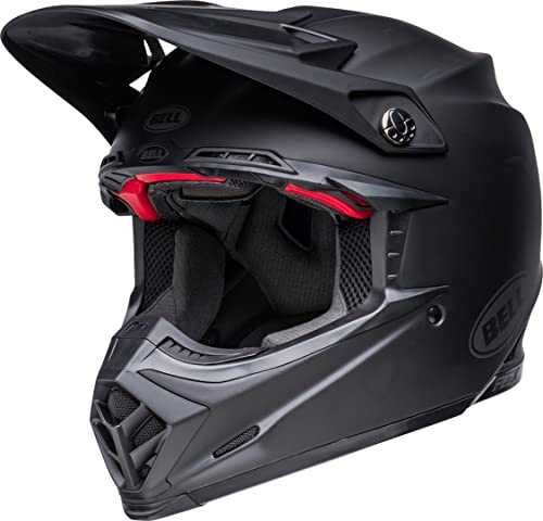 Bell MOTO-9S Flex Solid ECE – Motocross Helm ECE Zertifiziert – Offroad Racing Helm – Flex Impact Management – Velocity Flow Ventilation – Flying Bridge Visor – Matte Black, Größe: L