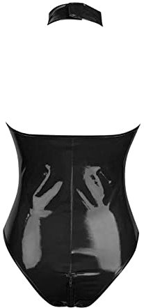 Lack Und Leder Sexy Frauen Bodycon Schwarz Reizwäsche Body Lederoptik Korsett Wetlook Dessous Bodysuit Dessous Latex Babydoll Unterwäsche Lingerie Shapewear