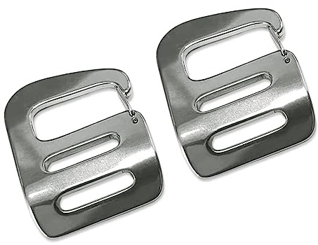 Joyzol G-Hook - Fibbie a forma di onda, 2 pezzi, in acciaio inox, con chiusura a molla, resistente, regolabile, per zaino, cintura, accessori per esterni, moschettoni